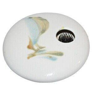 Vtg Georgetown Pottery Maine Glazed Porcelain Flower Frog Vase Abstract Design
